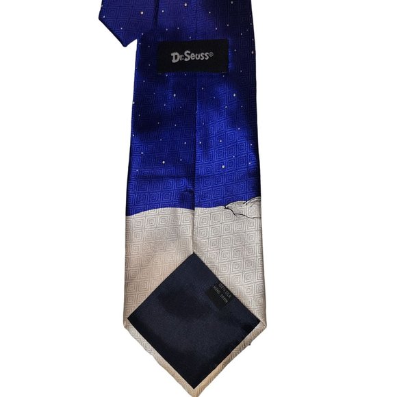 Dr Seuss The Grinch Max Reindeer Christmas Silk Tie Necktie Hand Sewn Blue - Picture 7 of 8